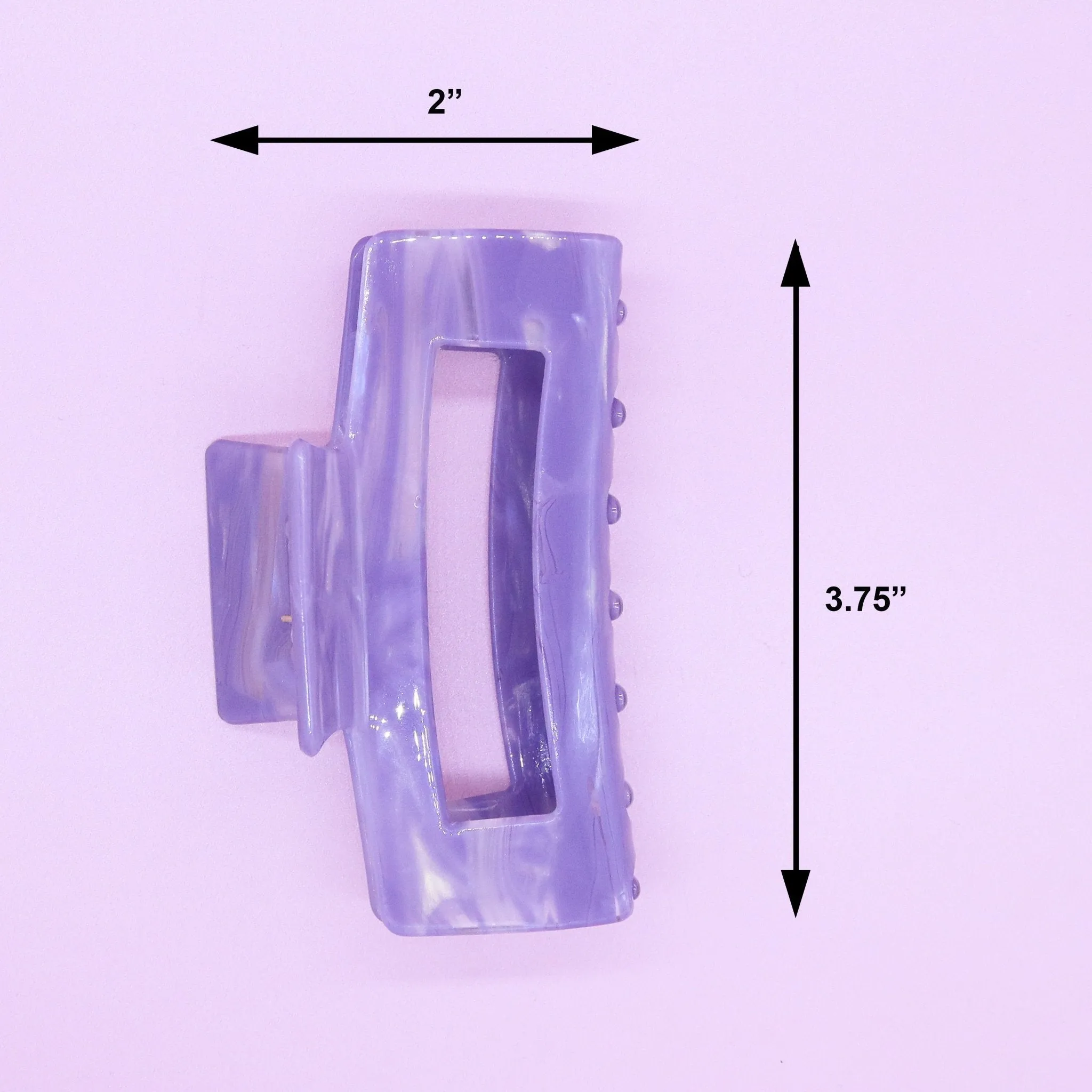 Medium Square Marble Hair Claw Clip