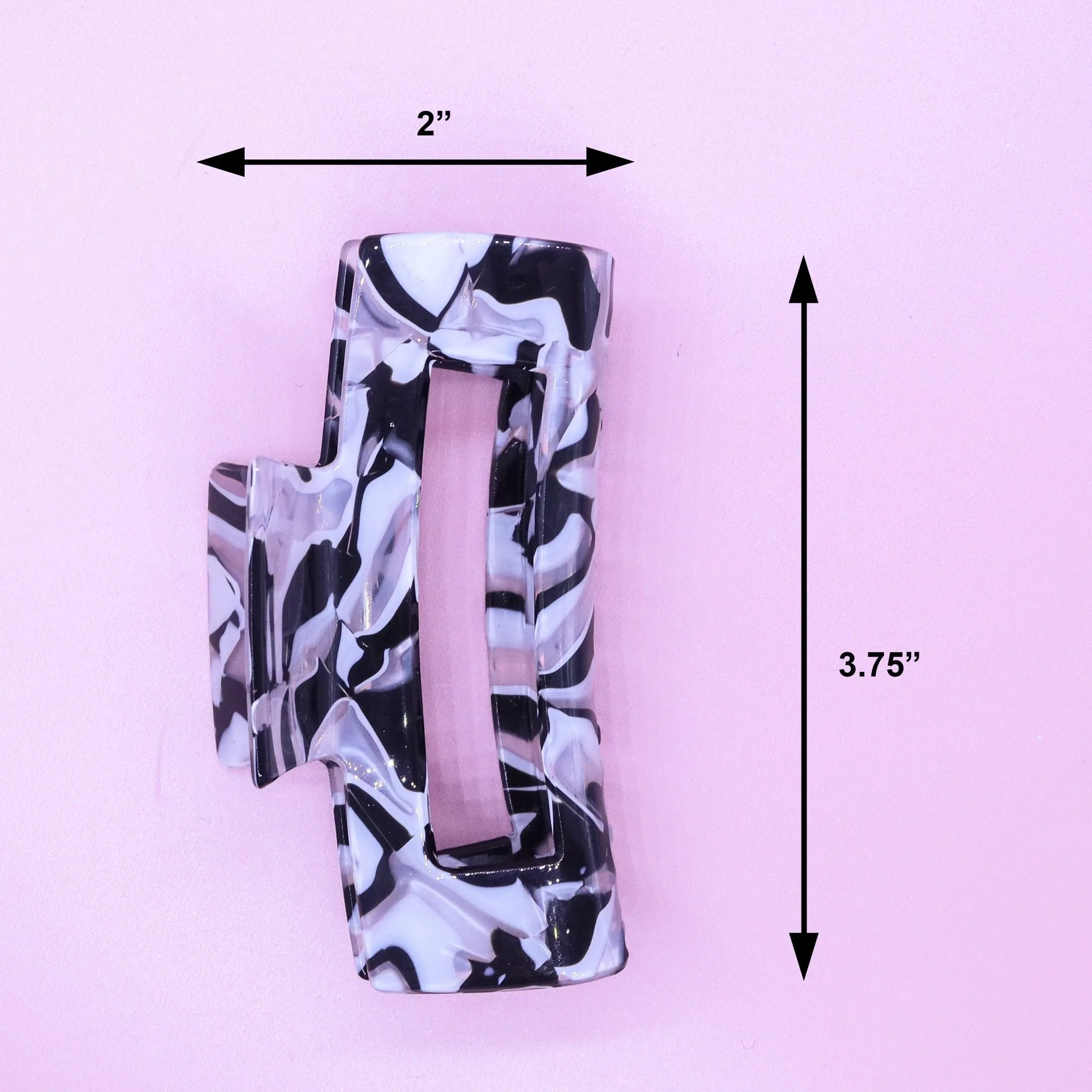 Medium Square Marble Hair Claw Clip