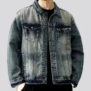 Medium-wash fashion jeans jacket