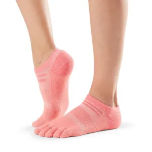 Medium Weight No Show Toe Socks - Coral