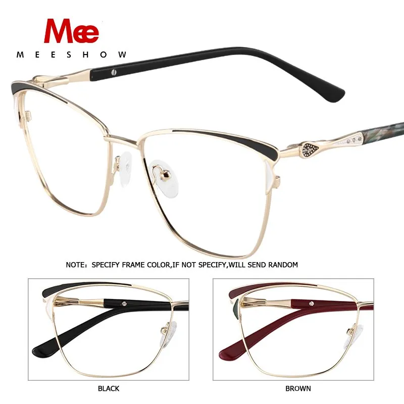 Meeshow Women's Full Rim Cat Eye Titanium Alloy Eyeglasses 6920