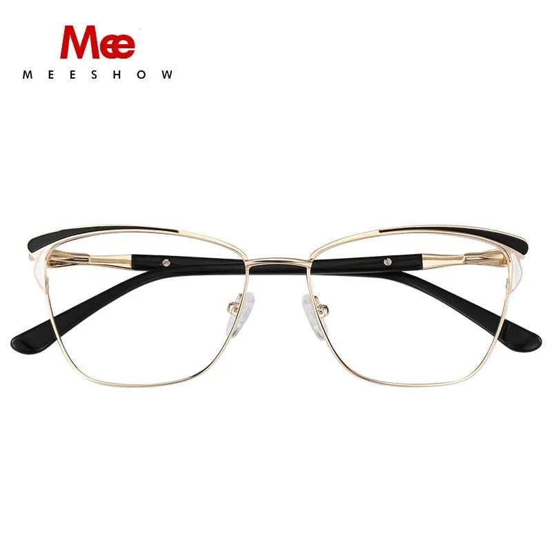 Meeshow Women's Full Rim Cat Eye Titanium Alloy Eyeglasses 6920