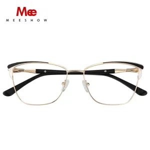 Meeshow Women's Full Rim Cat Eye Titanium Alloy Eyeglasses 6920