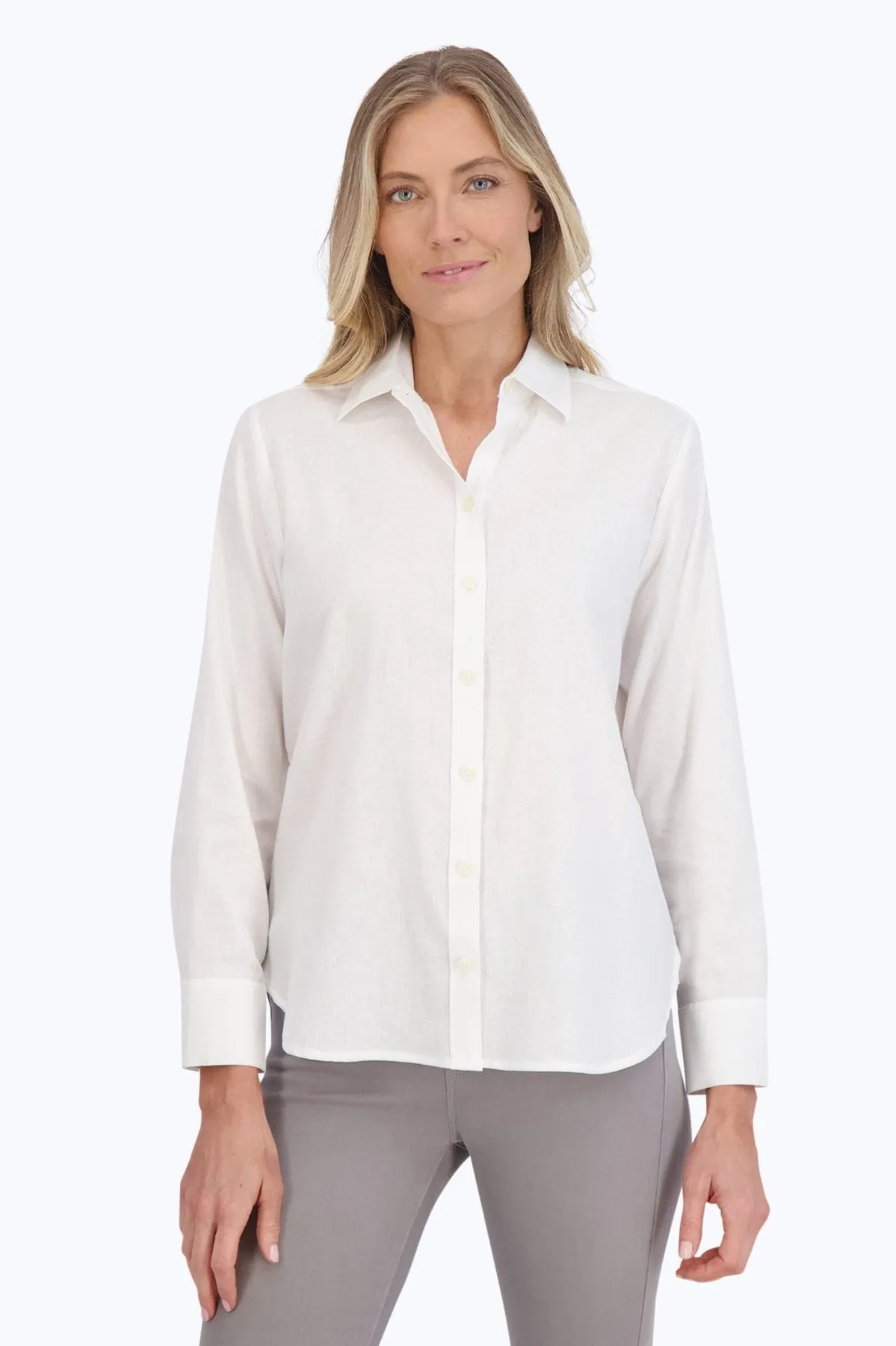 Meghan Easy Care Solid Linen Shirt