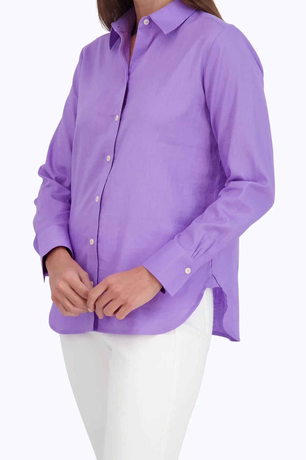 Meghan Easy Care Solid Linen Shirt