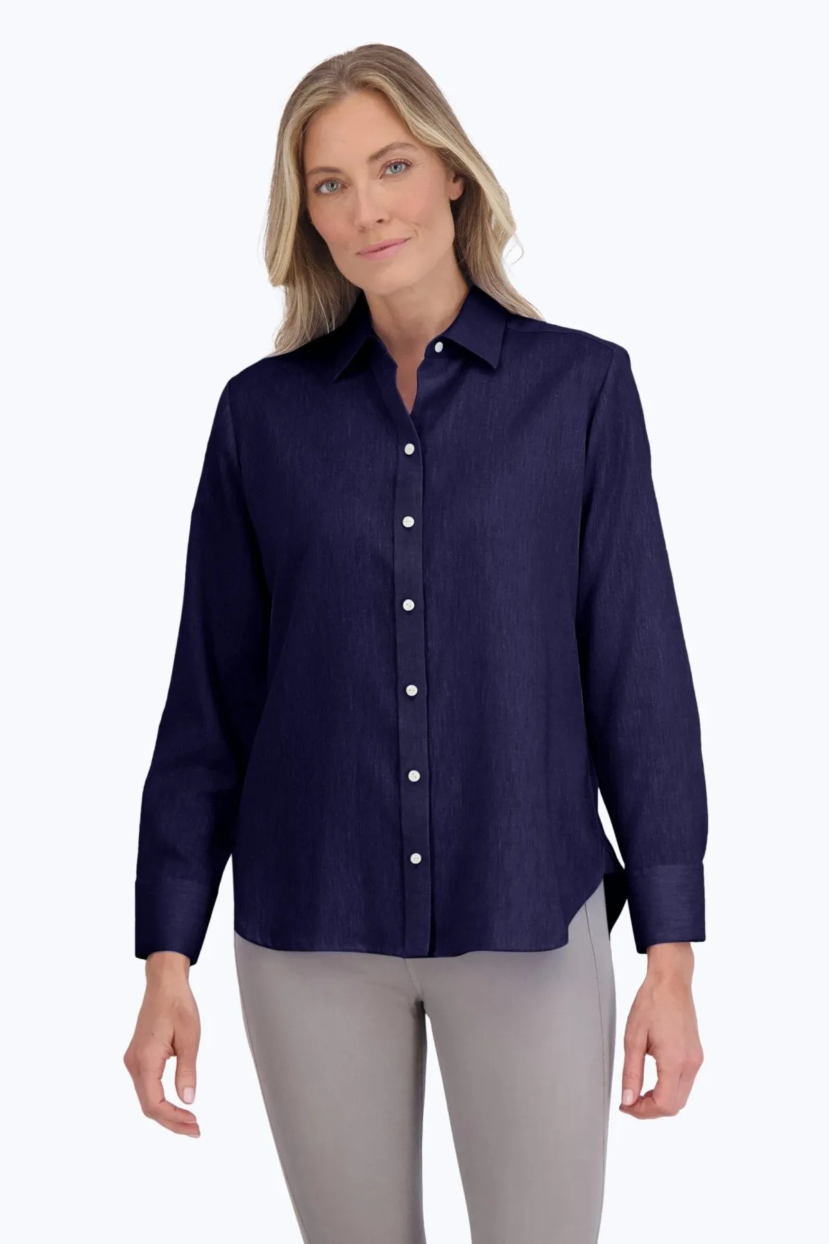 Meghan Easy Care Solid Linen Shirt