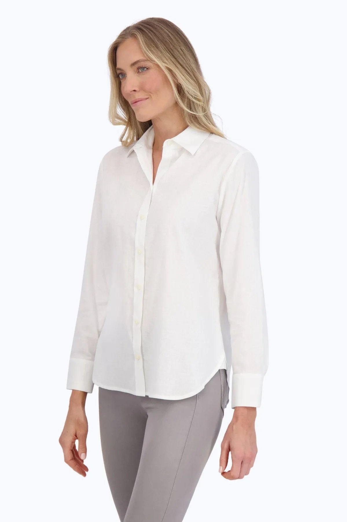 Meghan Easy Care Solid Linen Shirt