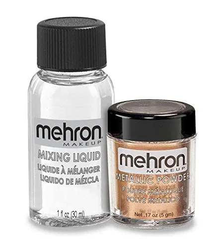 Mehron Metallic Powder With Mixing Liquid -Option Copper - 0.17 oz