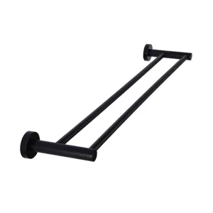 Meir Round Double Towel Rail 600mm - Matte Black