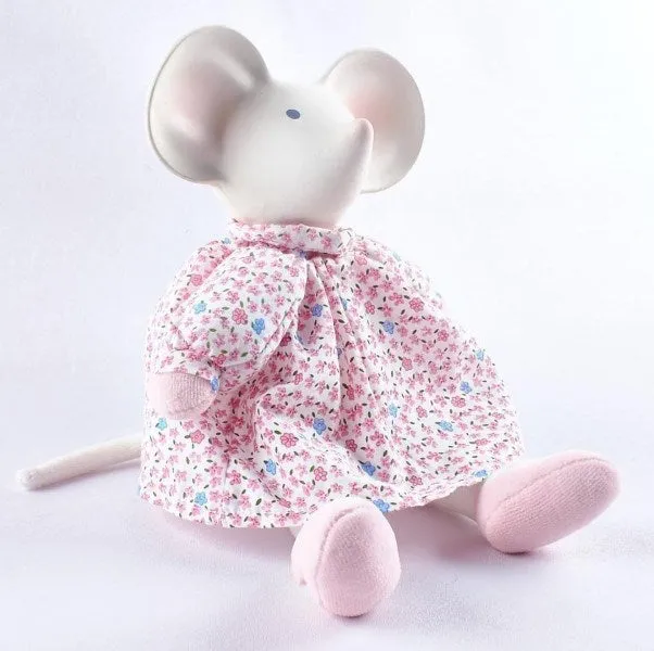 Meiya & Alvin Meiya the Mouse Rubber Head Teether Toy in Floral Pink Dress