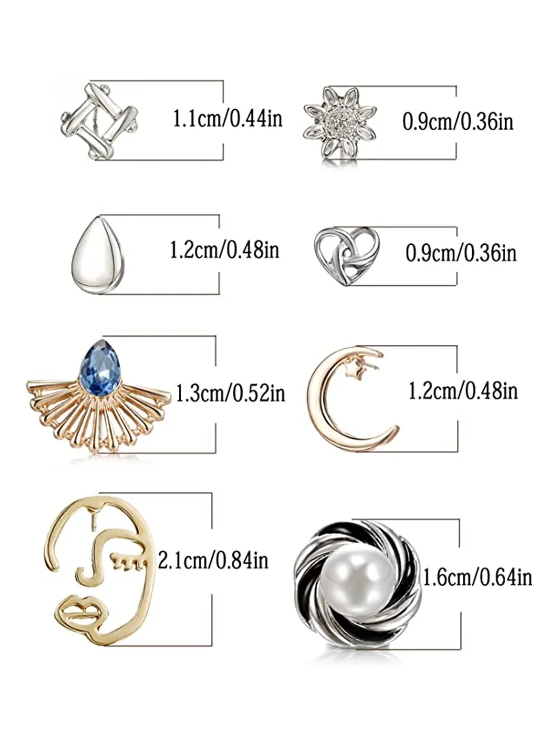 Melbees by Yellow Chimes Stud Earrings for Women Combo of 28 Pairs Studs Earrings Gold/Silver Plated Causal Wear Stud Earrings Set for Women and Girls.