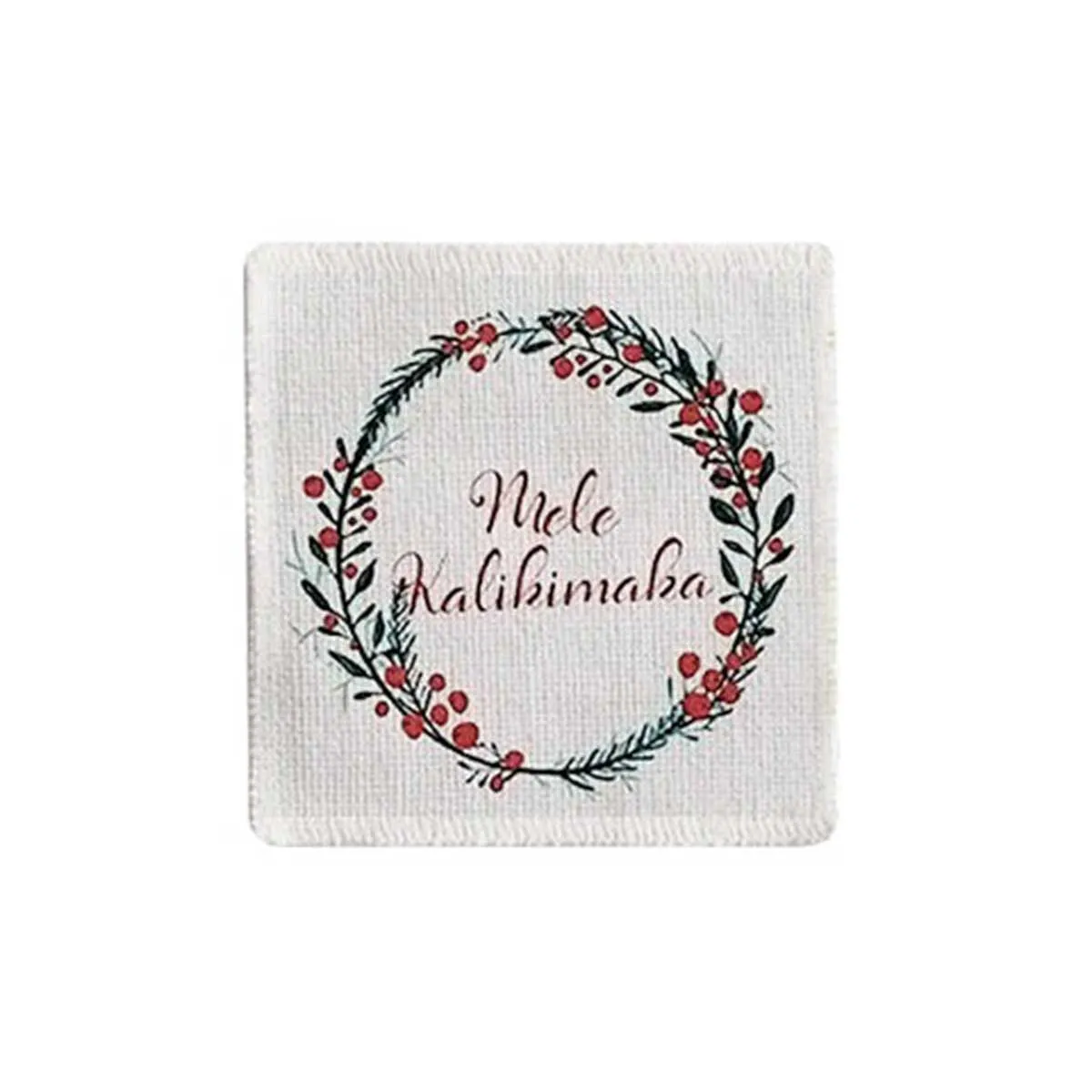 Mele Kalikimaka Wreath Fabric Coaster