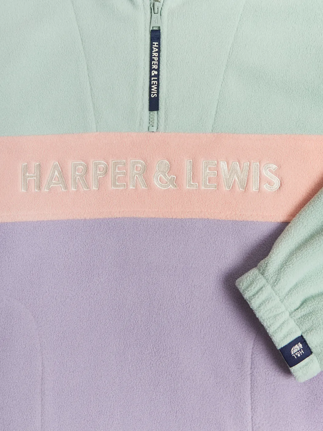 Mellow 1/4 Zip Fleece Light Sage & Light Lilac