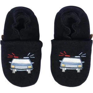 MELTON Wool Slippers Police Car Marine