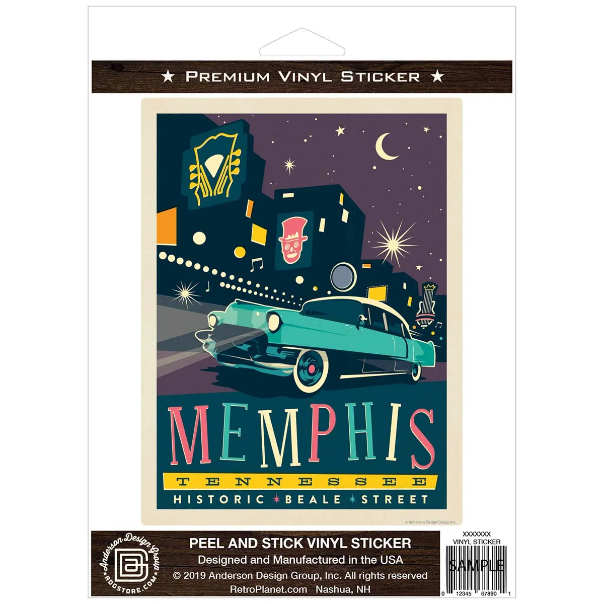 Memphis Tennessee Historic Beale Street Vinyl Sticker