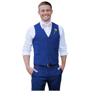 Men 2 Piece Suits Groomsmen Tuxedos Prom Vest and Pants Set