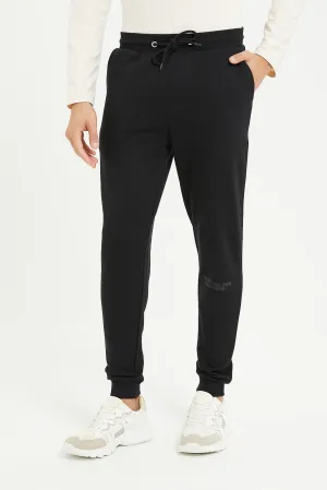 Men Black Plain Jog Pants