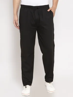 Men Black Solid Track Pants ( JOG 011Blackxxx ) - Jainish