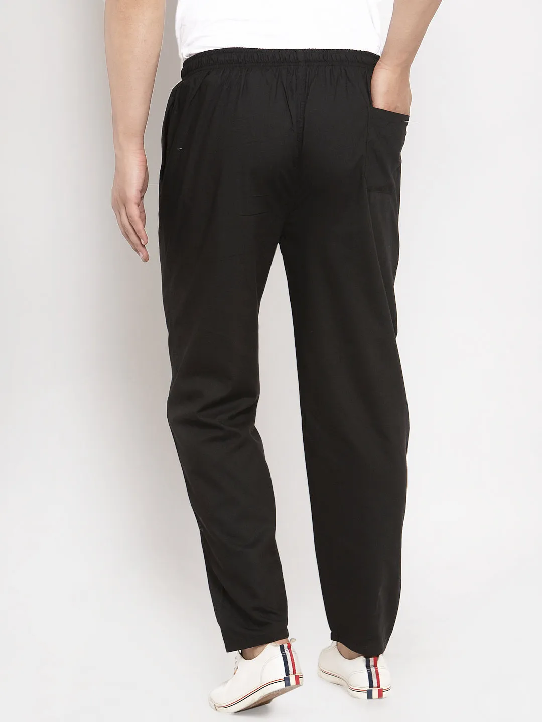 Men Black Solid Track Pants ( JOG 011Blackxxx ) - Jainish