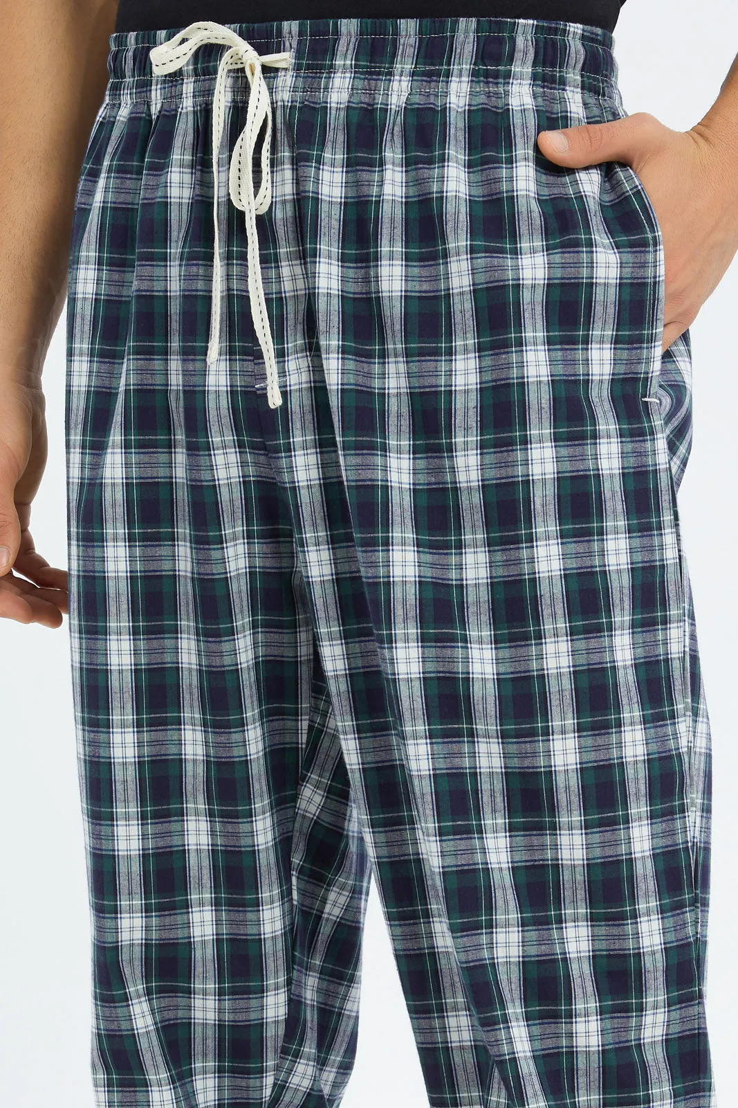 Men Blue Checked Pyjama Bottom