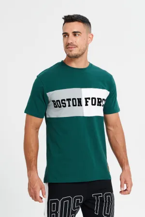 Men Green Printed Active T-Shirt