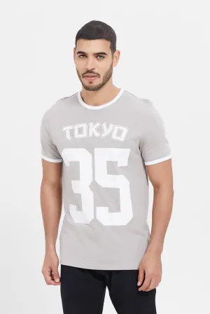 Men Grey Ringer T-Shirt