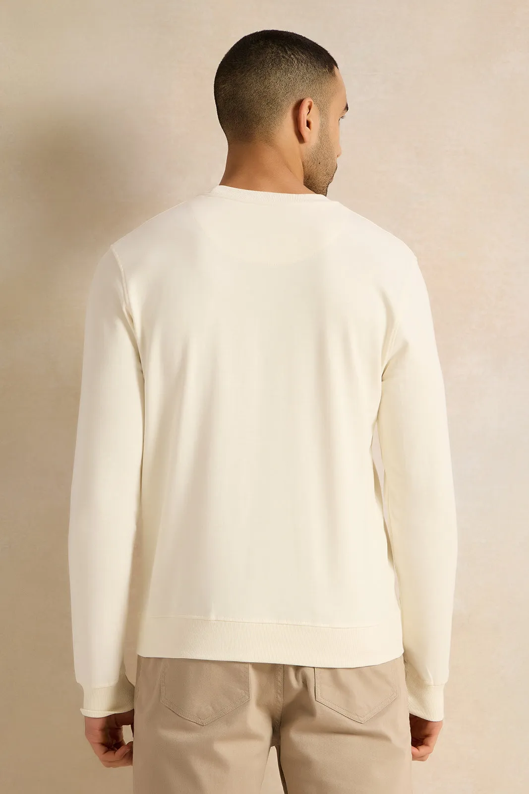 Men Ivory Printed Sweatshirt