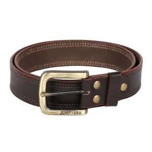 Men Leather Brown Belts With Metal Buckle