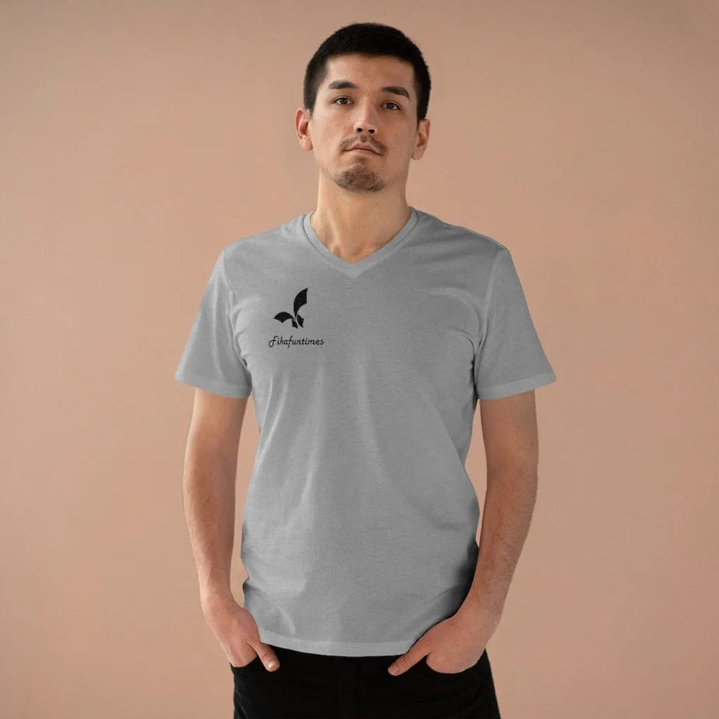 Men Organic V-Neck  Fikafuntimes T-Shirt