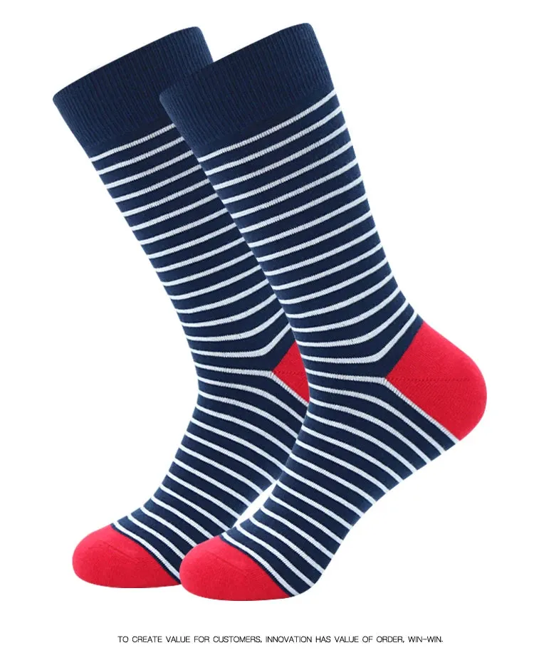 Men Pattern Colorful Striped Socks