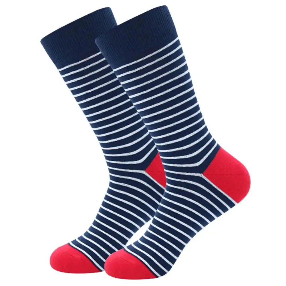 Men Pattern Colorful Striped Socks