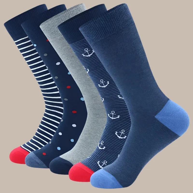 Men Pattern Colorful Striped Socks