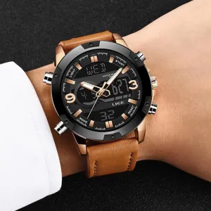 Men Quartz LED Digital Waterproof Military Watches