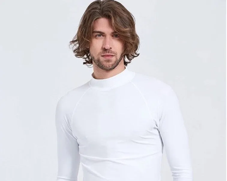 Men Rashguard: Solid Long Sleeve