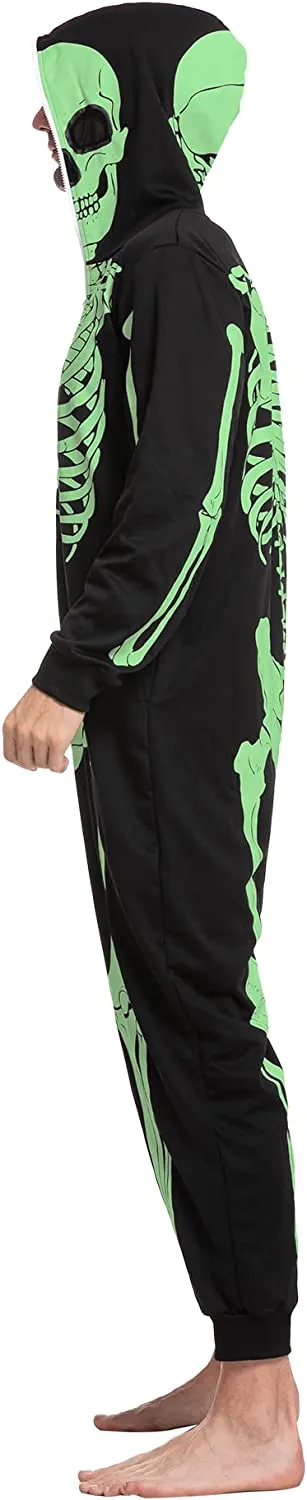 Men Skeleton Pajama jumpsuit(Glow in the Dark)-Adult