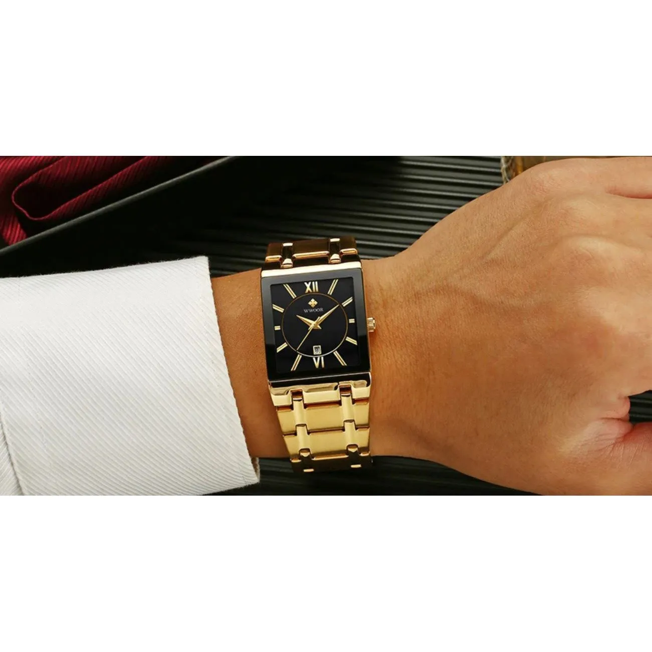 Men top brand luxury square design style wrist watches