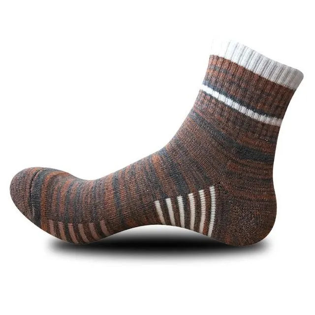 Men Winter Thermal Wool Pile Cashmere Snow Climbing Hiking Seamless Socks