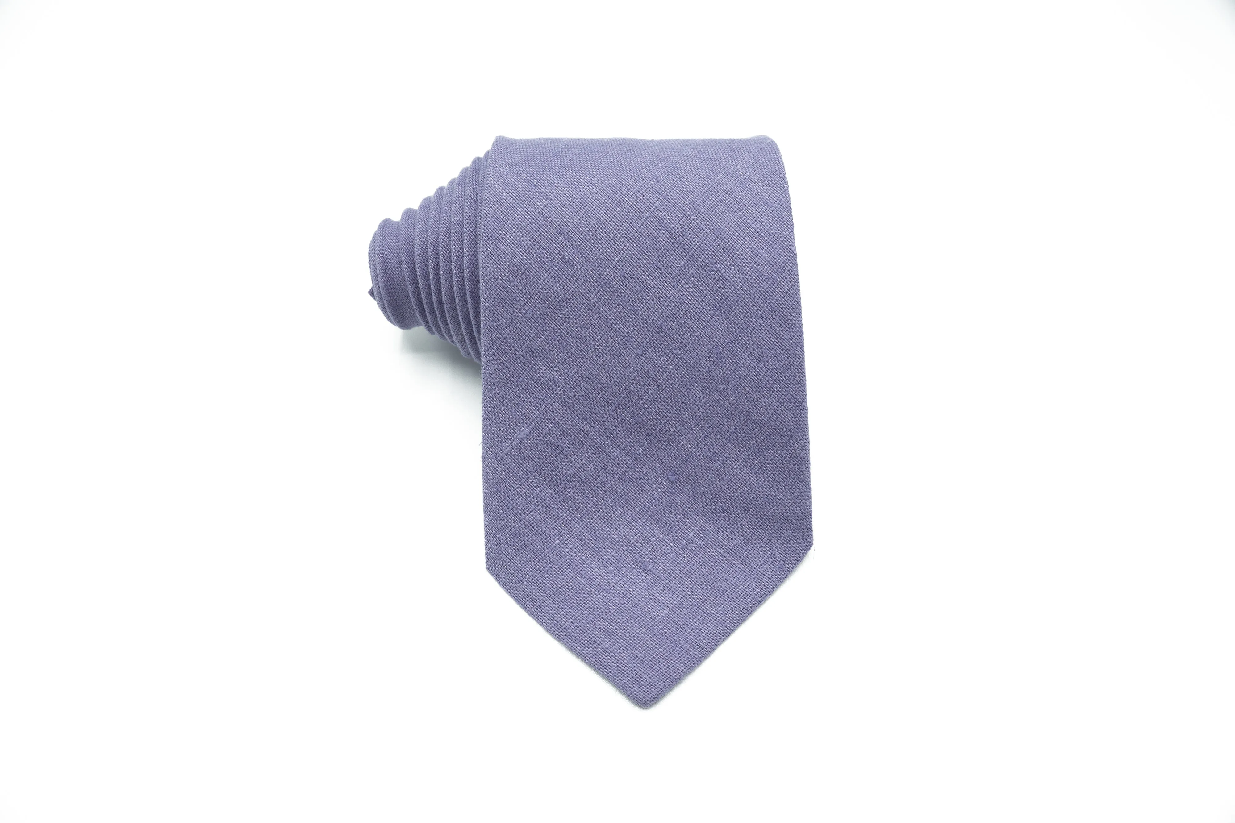 Menlau Elegant Linen Lavender Necktie - Perfect for Weddings and Formal Events