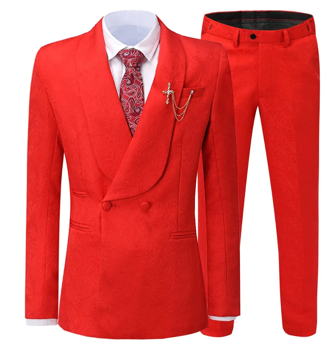 Mens 2 Piece Slim Fit Tuxedo Suits