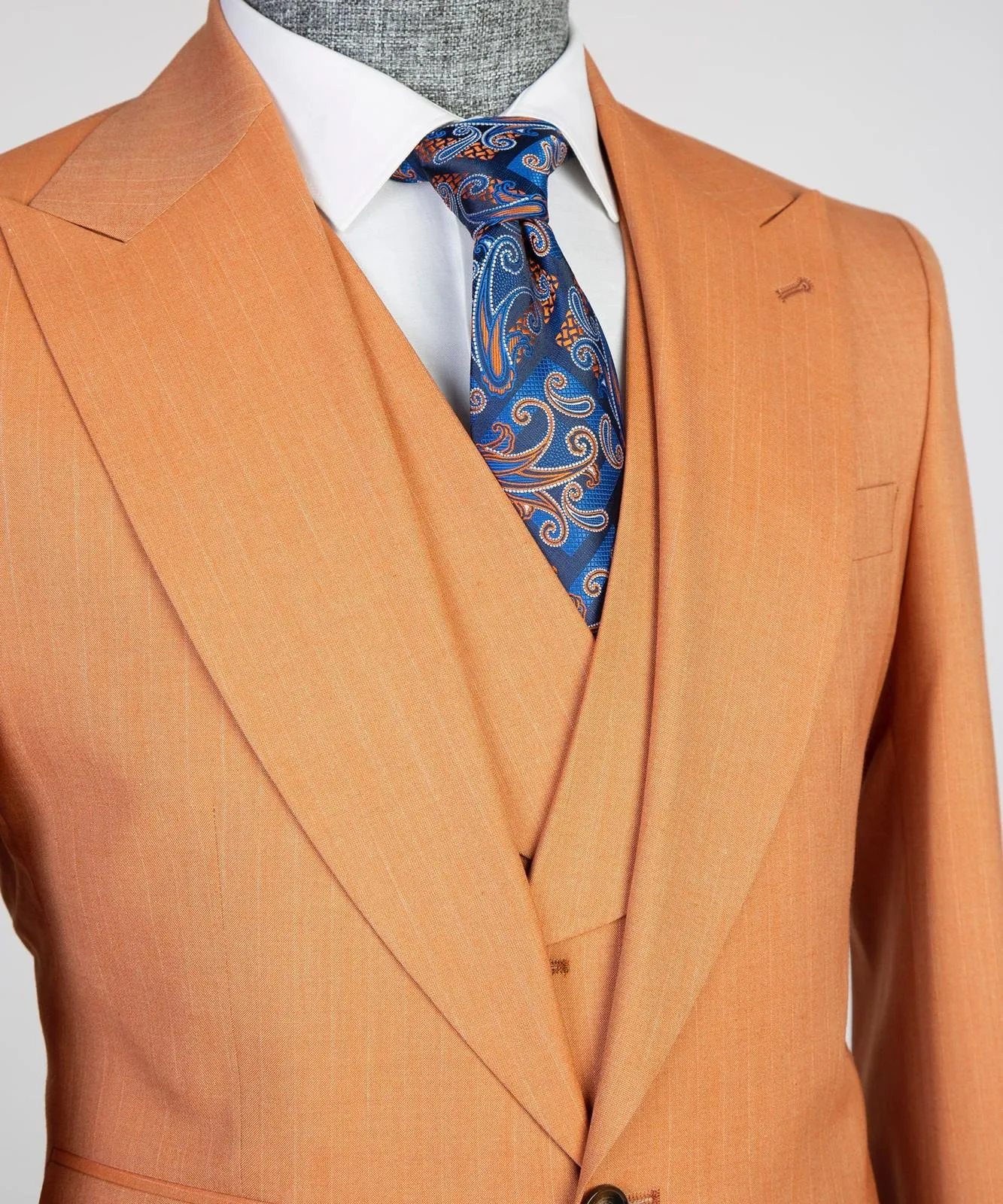 Mens 3 Piece Orange Suit