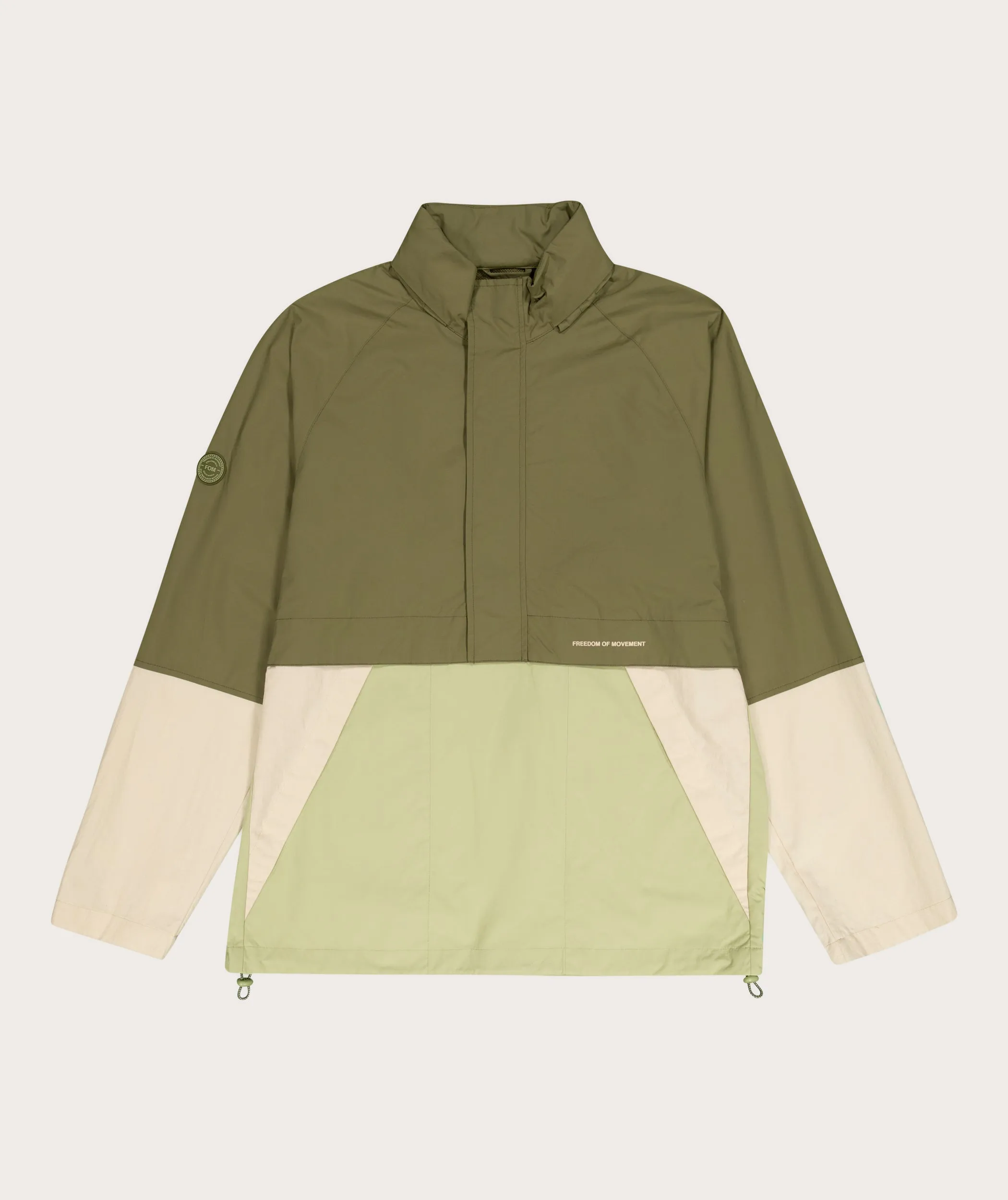 Mens Anorak - Green Colour block