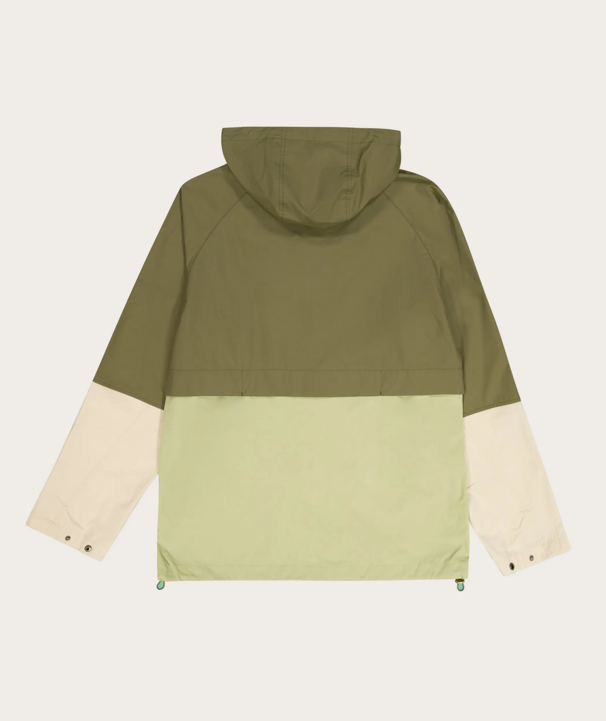 Mens Anorak - Green Colour block