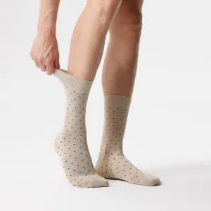 Men's Bamboo Dress Socks • Dotted Pack of 1/3/5 Pairs • Camel Khaki