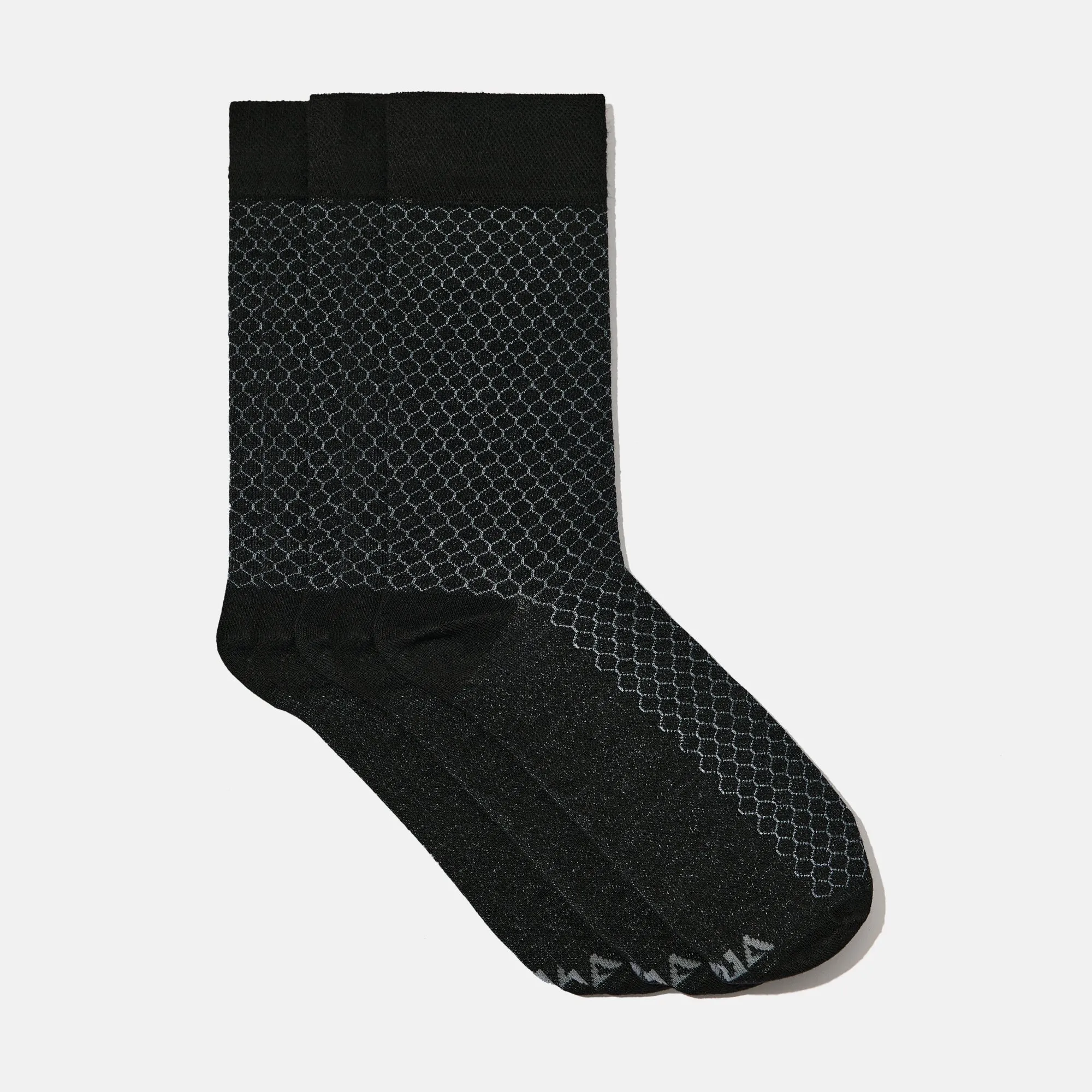 Men’s Bamboo Dress Socks – Honeycomb Design, Black, Pack of 1/3/5 Pairs