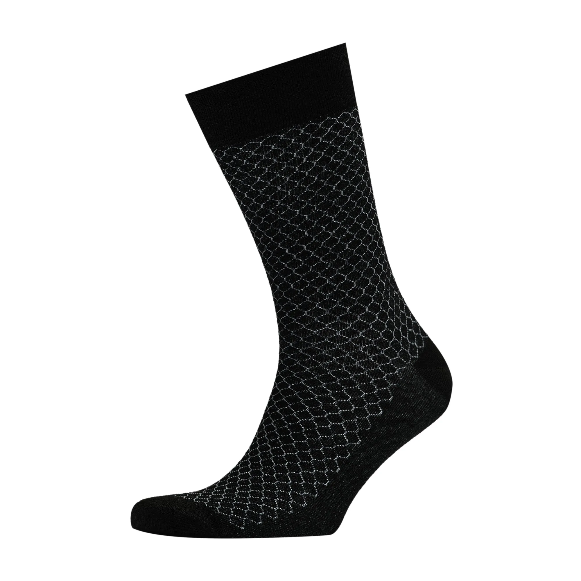 Men’s Bamboo Dress Socks – Honeycomb Design, Black, Pack of 1/3/5 Pairs