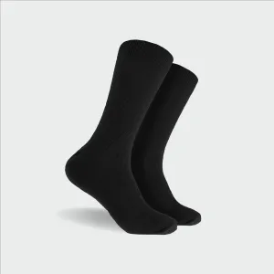 Men's Bamboo Rib Crew Socks - Black