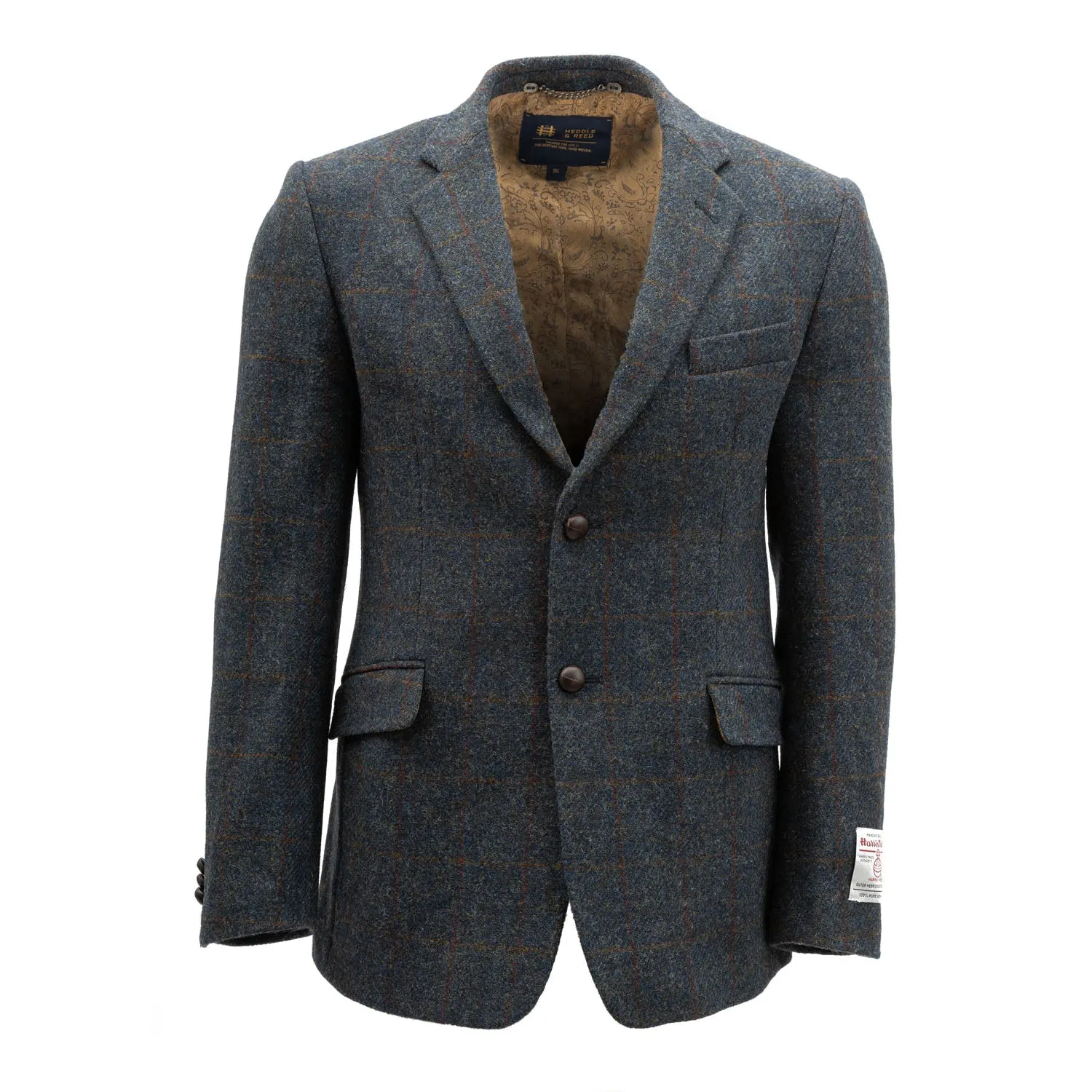 Mens Barra Harris Tweed Jacket Blue Multi