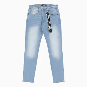 Men's Basic Ice Blue Slim Denim Pant