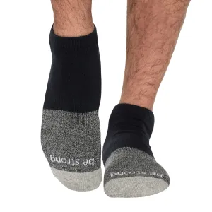 Mens Be Strong *13-17* Grip Socks (Coal)