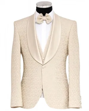 Men's Beige Tuxedo Wedding